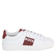 Buty dla chłopców - Sneakersy Boss J50854 S Biały - miniaturka - grafika 1