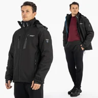 Kurtki męskie - Kurtka Męska Ocieplana Softshell Zimowa Pianka Czarna Freestep XL Czarny - miniaturka - grafika 1