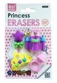 Gumki biurowe - GUMKI do ścierania mazania PRINCESS zestaw gumek korona pierścionek zamek - miniaturka - grafika 1
