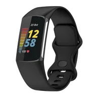 Akcesoria do smartwatchy - opaska pasek bransoleta SMOOTHBAND Fitbit Charge 5 / 6 czarna rozmiar S - miniaturka - grafika 1