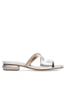 Klapki i japonki damskie - Badura Klapki BRITTOLI-A022-01-01 Srebrny - miniaturka - grafika 1