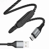 Kable USB - Dudao kabel USB - micro USB 5 A 1 m timer wyłącznik czasowy 1 - 5 godzin czarny (L7xsM) - miniaturka - grafika 1