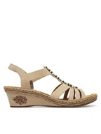 Sandały damskie - Rieker Sandały V2451-62 Beżowy - miniaturka - grafika 1