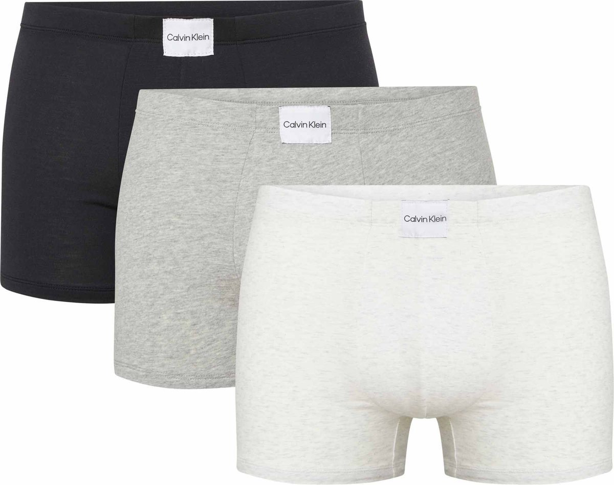 Calvin Klein Bokserki Męskie Trunk 3Pk Czarne/Szare/Popielate 000Nb3262A 66O M