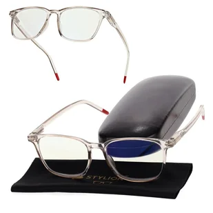 Plusy +2.00 okulary korekcyjne do komputera i czytania Antyreflex + Blue Light ST332A transparentne - Okulary korekcyjne, oprawki, szkła - miniaturka - grafika 1