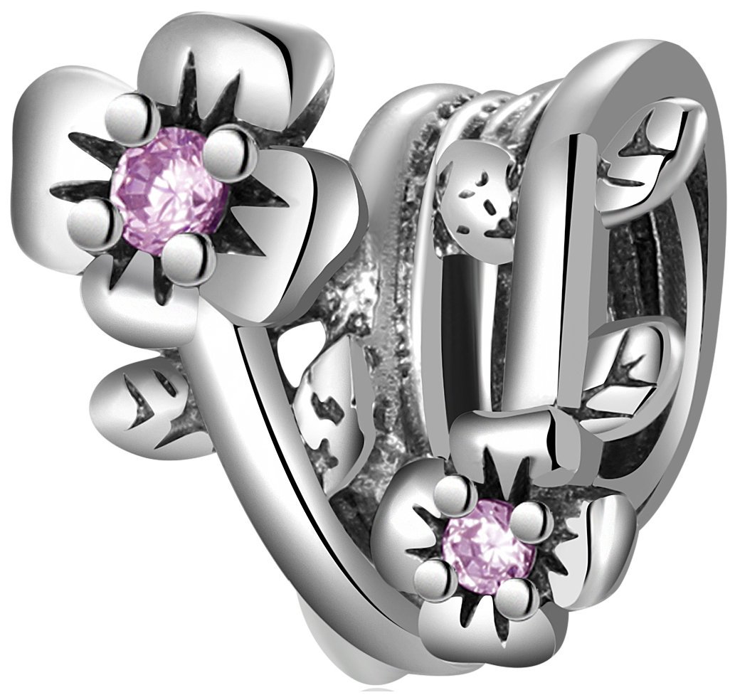 Charms Kwiaty Charms Zawieszka Charms Srebro 925