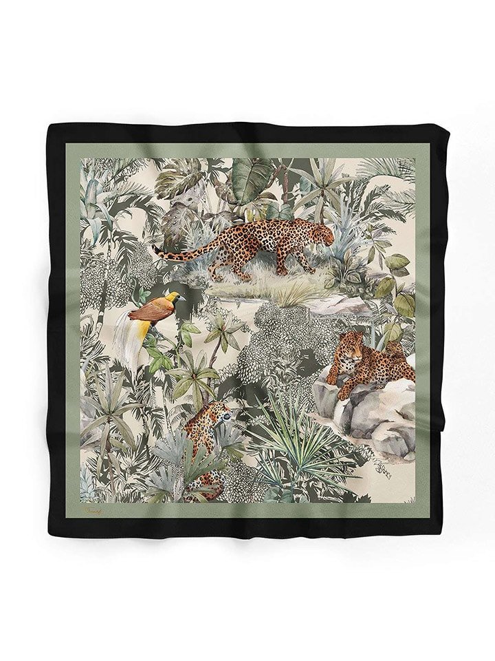 Lucky Bees Chusta w kolorze zielonym ze wzorem - 55 x 55 cm