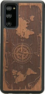 BeWood Drewniane Etui Samsung Galaxy S20 FE RÓŻA WIATRÓW MERBAU - Etui i futerały do telefonów - miniaturka - grafika 1