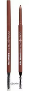 GOSH - Ultra Thin Brow Pencil - Wodoodporna kredka do brwi - 0.09 g - 001 BROWN - Akcesoria i kosmetyki do stylizacji brwi - miniaturka - grafika 1