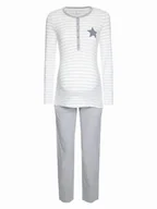 Piżamy damskie - Damska piżama ciążowa długa biało szara Bellybutton, r.XL - miniaturka - grafika 1