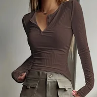 Swetry damskie - TEMU OM123 Elegancki Damski Sweter z Długim Rękawem - Jednolity , Okrągły Dekolt, Zimowy Ciepły Sweter, Miękki Sweter Zapinany na Guziki - miniaturka - grafika 1