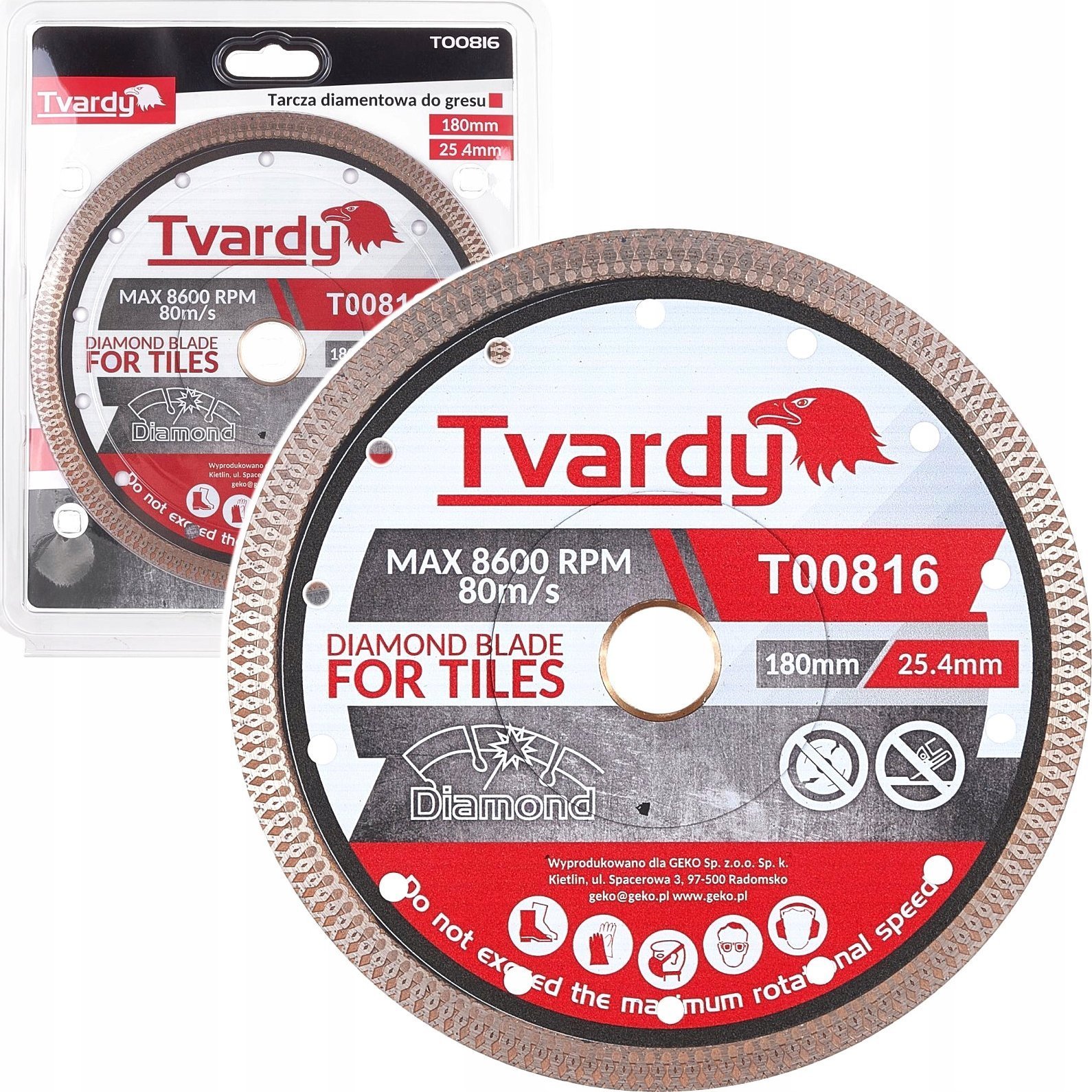 Tvardy Tarcza diamentowa do Gresu 180x10x25.4/22.23mm 50