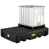 Beczki - Wanna wychwytowa podstawa pod 2 zbiorniki IBC 1100L plastikowa PE CEMO 10952 - miniaturka - grafika 1