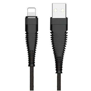 Kabel USB lightning wzmacniany czarny 1 m LB0154 libox - Kable USB - miniaturka - grafika 1