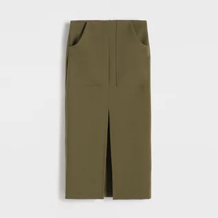 Spódnice - Reserved - Ołówkowa spódnica midi - Khaki - grafika 1