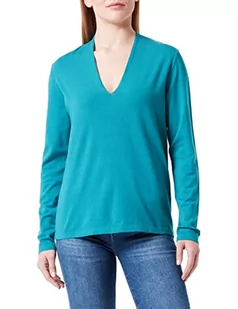 Sisley Damski sweter z dekoltem w serek L/S 14ETM4228, zielony 11J, XS - Swetry damskie - miniaturka - grafika 1