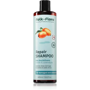 Folk & Flora Sea Buckthorn szampon odbudowujący włosy do włosów farbowanych i zniszczonych 400 ml - Szampony do włosów - miniaturka - grafika 1