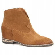 Botki damskie - Rude botki Carinii B5302-M49 ukryty koturn sk��ra r.39 - miniaturka - grafika 1