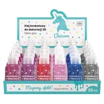 Klej do dekoracji brokatowy 20ml Unicorn (24szt) - Przybory szkolne - miniaturka - grafika 1