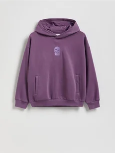 Reserved - Bawełniana bluza z kapturem - fioletowy - Bluzy dla chłopców - miniaturka - grafika 1