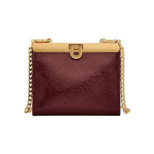 Fossil Crossbody-portfel Penrose dla kobiet, mały, imitacja marszczenia, skóra lakierowana, SL10028631, czerwony - Torebki damskie - miniaturka - grafika 1