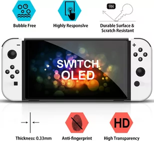 4x Szkło hartowane Nintendo Switch Oled zestaw + ramka montażowa - Akcesoria do Nintendo - miniaturka - grafika 4
