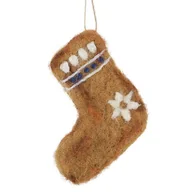 Bombki - Zawieszka dekoracyjna skarpeta 8X10CM brązowy x6 - miniaturka - grafika 1