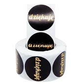 Scrapbooking - Naklejki Ozdobne Okrągłe 3,8 Cm Dziękuję 100 Szt. - miniaturka - grafika 1