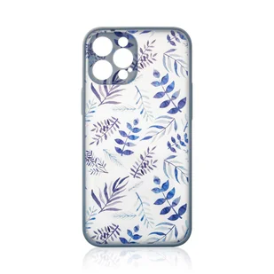 Design Case etui do iPhone 12 Pro Max pokrowiec w kwiaty ciemnoniebieski - Etui i futerały do telefonów - miniaturka - grafika 1