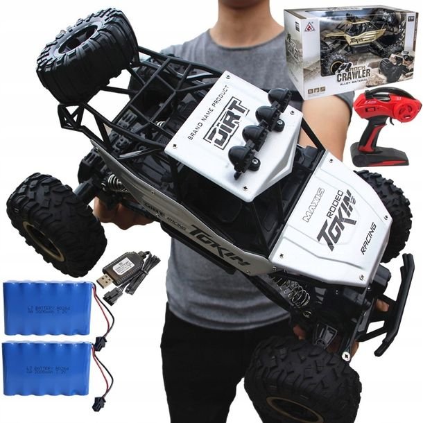 Duży Samochód Zdalnie Sterowany Auto Rc Metal Terenowy 4x4 2 X Akumulator
