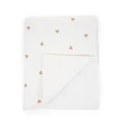 Koce i narzuty dla dzieci - CHILDHOME Kocyk dziecięcy, 80 x 100 cm, dżersej w serduszka i muślin CHILDHOME - miniaturka - grafika 1