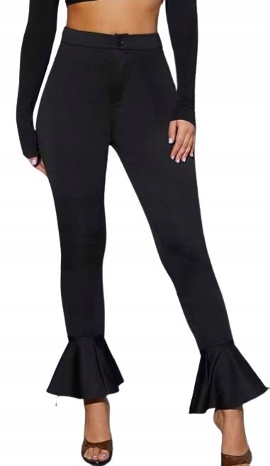 SHEIN SPODNIE CASUAL DAMSKIE CZARN DŁUGIE 38 VUU
