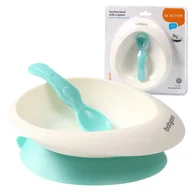 Miseczki i talerzyki dla dzieci - Babyono Plastikowa Miseczka Z Przyssawką I Łyżeczką 230 ml 6m+ - miniaturka - grafika 1