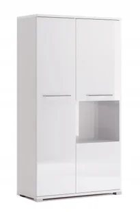 Duży regał z witryną biały połysk Z8-G63 - Witryny - miniaturka - grafika 1
