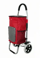 Torby i wózki na zakupy - Wózek na zakupy czerwono-szary torba duże koła kieszeń chłodząca - miniaturka - grafika 1