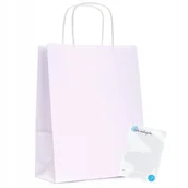 Akcesoria do pakowania - TOREBKI papierowe BIAŁE a5 małe 18x8x22 TOREBKA papierowa na prezenty 10szt - miniaturka - grafika 1