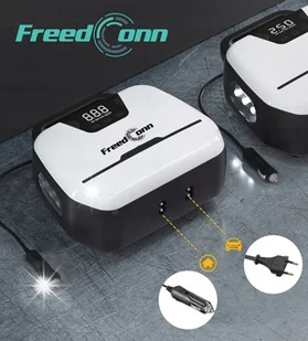 KOMPRESOR SAMOCHODOWY 12V / 230V Pompka Sprężarka LED LCD Latarka - Akcesoria motoryzacyjne - miniaturka - grafika 1