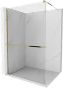 Ścianki i drzwi prysznicowe - Mexen Kioto+ ścianka prysznicowa z półką Walk-in 130 x 200 cm, transparent, złota - 800-130-121-50-00 - miniaturka - grafika 1