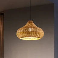 Lampy ogrodowe - Zewnętrzna lampa wisząca Lucande Taniola, 1-punktowa, beżowa, rattanowa - miniaturka - grafika 1