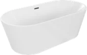 Wanny - Mexen Luna wanna wolnostojąca 170 x 80 cm, biała, przelew gun metal szczotkowany - 52031708000-95 - miniaturka - grafika 1