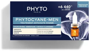 Ampułki do włosów Phyto Phytocyane Men Anti Hair Loss 12 x 3.5 ml (3701436911485) - Odżywki do włosów - miniaturka - grafika 1