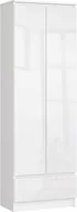 Regały - Elior Biały regał z drzwiczkami połysk - Prima 4X - miniaturka - grafika 1