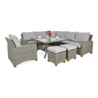 Meble ogrodowe - Narożnik z technorattanu TOLEDO DINING Grey - miniaturka - grafika 1