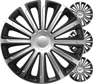 Kołpaki samochodowe 4szt. komplet trend czarno srebrne 16" cali color box - Kołpaki samochodowe - miniaturka - grafika 1
