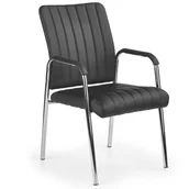 Fotele i krzesła biurowe - Krzesło biurowy z podłokietnikami Vigor czarny Ekoskóra zmywalne Halmar - miniaturka - grafika 1