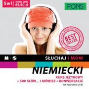 Książki do nauki języka niemieckiego - Pons Słuchaj i mów. Niemiecki kurs językowy, 5 w 1 praca zbiorowa - miniaturka - grafika 1