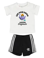 Pajacyki dla niemowląt - adidas 2-częściowy zestaw w kolorze biało-czarnym - miniaturka - grafika 1