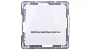 LEDart 1-biegunowy z podświetleniem pomarańczowym Ospel Impresja ŁP-1YS/m/00, bez ramki, kolor biały - Wyłączniki światła i elektryczne - miniaturka - grafika 1