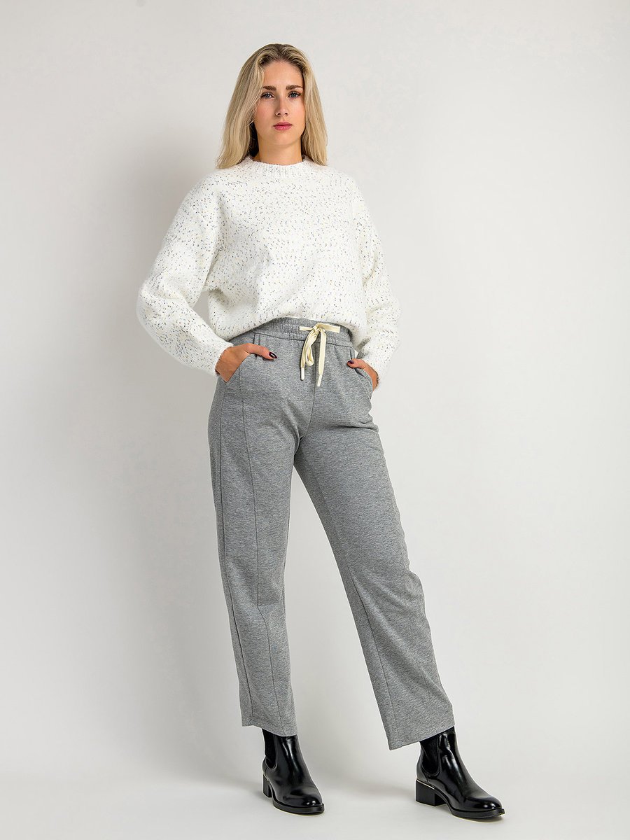 Spodnie z domieszką bawełny szary M