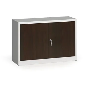 ALFA 3 Szafy spawane z laminowanymi drzwiami, 800 x 1200 x 400 mm, RAL 7035/wenge 1261186 - Szafy biurowe - miniaturka - grafika 1
